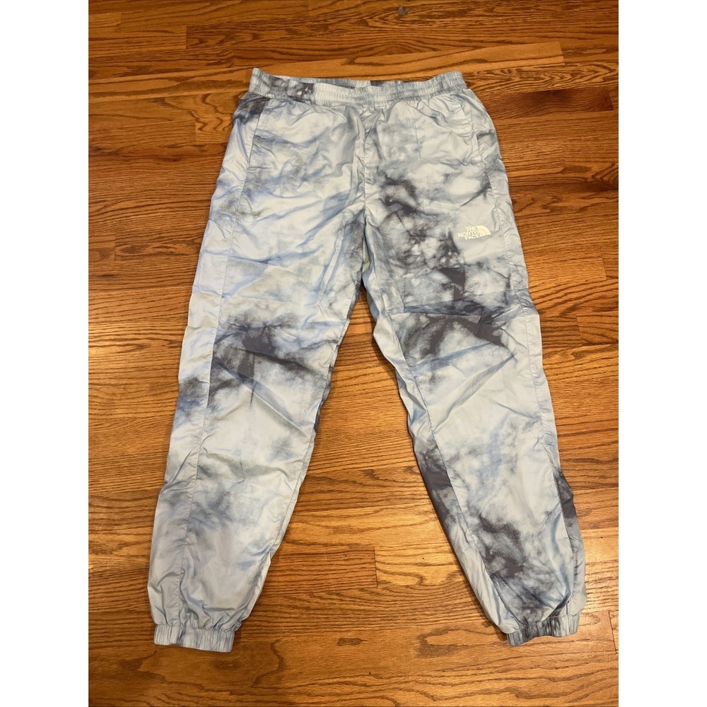 The North Face Womens Hydrenaline Wind Pants Large Blue Marble WindWall Joggers